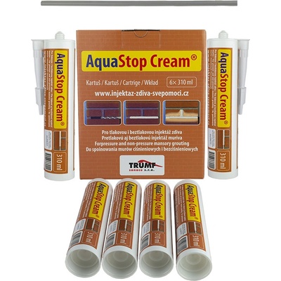 AquaStop Cream® - 6x kartuš 310 ml. injektážní krém pro sanaci zdiva bal. tuba s PET trubičkou – Zbozi.Blesk.cz