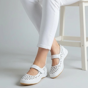  Обувки естествена кожа W186090 White