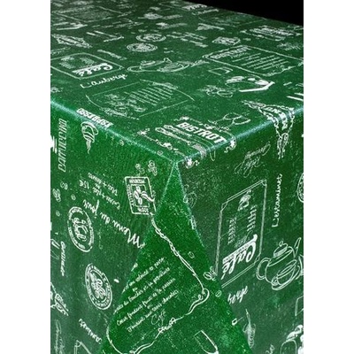 Ubrus PVC 6734140 Café bistro zelené metráž, 20 m x 140 cm, IMPOL TRADE