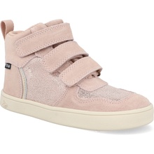 Bundgaard Nero Old Rose Glitter Detské členkové topánky barefoot ružove