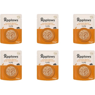Applaws Chicken breast with chicken liver in jelly 6 x 70 g