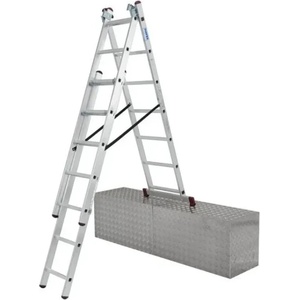 KRAUSE Трираменна алуминиева стълба със стълбищна функция KRAUSE CORDA 3x7 (05033376)