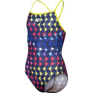 arena girls carnival swimsuit lightdrop back soft green/multi 116cm