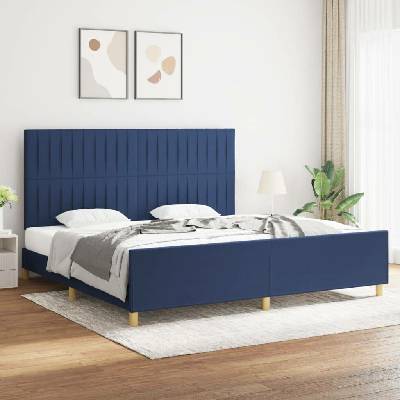 zahrada-XL 3125249 Rám postele bez matrace modrý textil