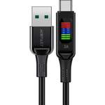 ACEFAST Здрав кабел с дисплей и бързо зареждане за устройства с USB-C порт - Acefast C7-04 Display USB-А to USB-C Cable 60W (черен) (120 см) (C7-04)