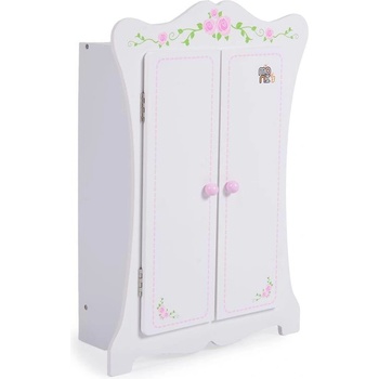 Moni Дървена мебел за кукла - гардероб бял 011 (3800146222543)