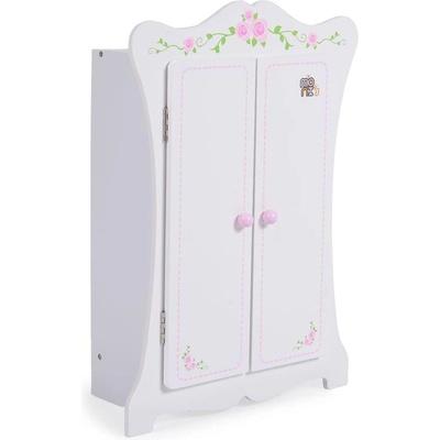 Moni Дървена мебел за кукла - гардероб бял 011 (3800146222543)