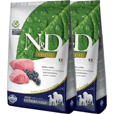 N&D Prime Grain Free Adult Medium & Maxi Lamb & Blueberry 2 x 12 kg