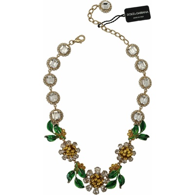 Dolce & Gabbana Krištáľový náhrdelník v zlatej farbe SMY101064