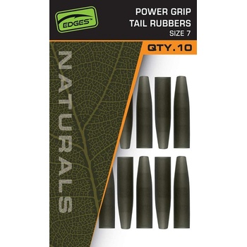 Fox Prevleky Edges Naturals Power Grip Tail Rubbers Size 7 10 ks
