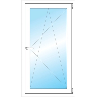 OKNA HNED Plastové okno 63x114 cm (630x1140 mm) bílé otevíravé a sklopné pravé