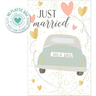 Ražené svatební přání Artebene Just Married Car