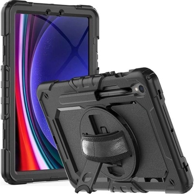 Tech-Protect Калъф с Дръжка за Samsung Tab S10 Lite/ S10 FE/ S9, Tech-Protect Solid360 Case, Черен (9319456604078)
