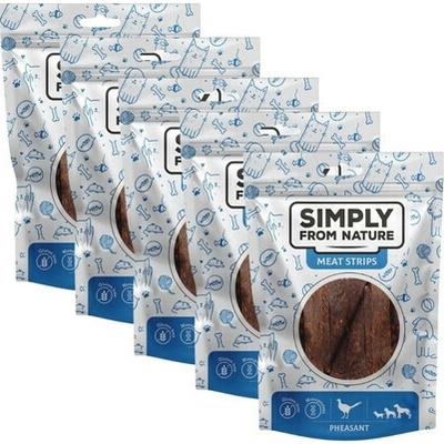 SIMPLY FROM NATURE Meat Strips Bažantie stripsy pre psov 5x 80 g