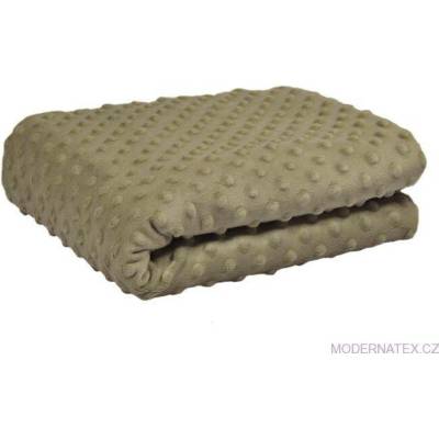 Látka minky puntík, 380 g/m², šíře 160 cm, metráž, cappuccino