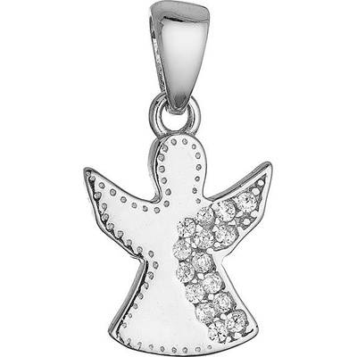 Evolution Group Stříbrný přívěsek anděl se zirkony 14049.1