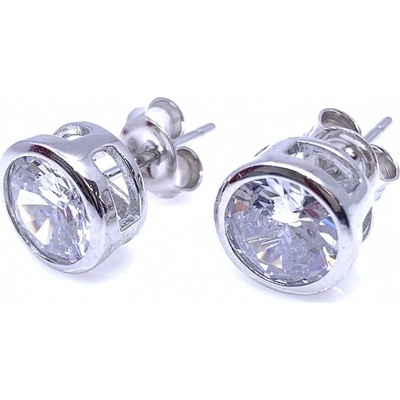 Jan Kos jewellery stříbrné náušnice s bílým kamenem 12119818