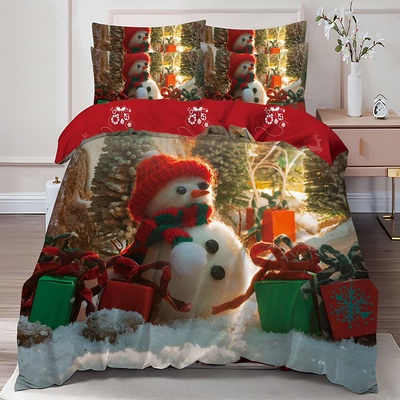 EmonaMall Двулицево коледно спално бельо (реално изображение) EmonaMall, 6 части - Модел S17138 (S17138-6666d5)
