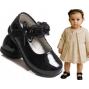 Balerínkové laky s čipkou, kožená vložka perličky čierne