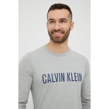 Calvin Klein pánské pyžamové triko dl.rukáv šedé