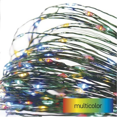 EMOS LED vánoční nano řetěz zelený 4 m venkovní i vnitřní multicolor časovač