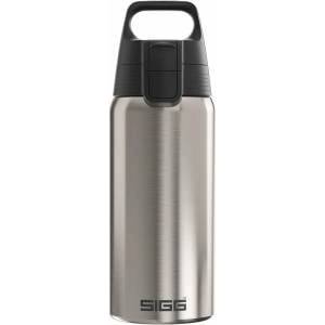 SIGG - Insulated drinking bottle - Thermos bottle Shield Therm One Brushed - carbonated drinks - leak-proof - dishwasher safe - BPA-free - 90% recycled stainless steel - silver - 0.5L - 6217.80