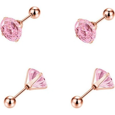 Steel Edge Náušnice z chirurgickej ocele kôstky WJHE1246-Pink