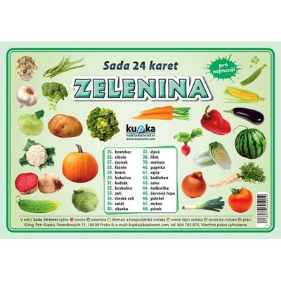 Sada 24 karet - zelenina A4 30x21 cm