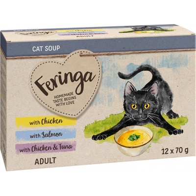 Feringa Cat polievka kuracie / losos / kuracie a tuniak 12 x 70 g