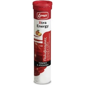Lanes Хранителна добавка Мултивитамини + Жен шен и CoQ10 , Lanes Xtra Energy Multivitamins Orange Grapefruit 20 effer. tabs