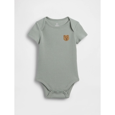 GAP Baby body Brannan Bear s vaflovým vzorem Zelená
