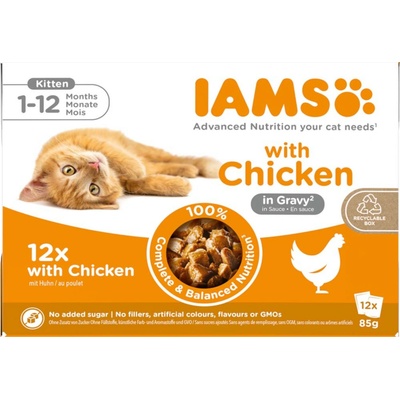 IAMS CAT mačiatko Chicken v omáčke 12 x 85 g
