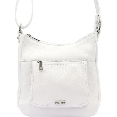 MiaMore kožená crossbody dámská kabelka bílá