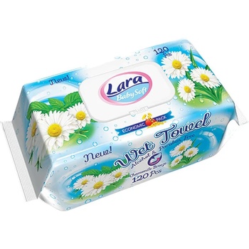 Lara Мокри кърпи с капак Lara Baby Soft - Family, Лайка, 120 броя (54081)