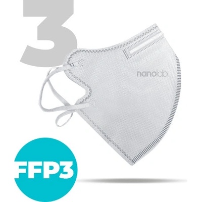 Nanolab nano bezpečný respirátor FFP3 biely uni 3 ks