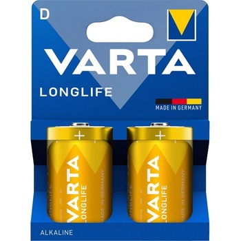 VARTA 4120101422 Longlife D (LR20) фолийни батерии 2бр. /опаковка (без пластмасова опаковка) (4120101422)
