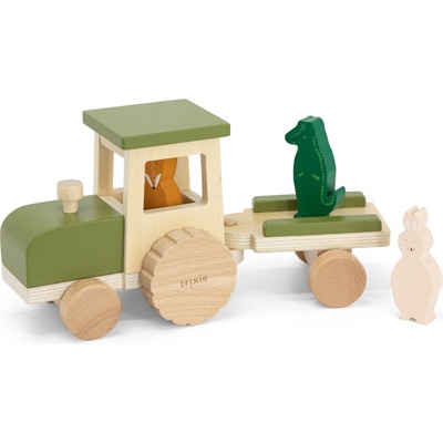 Trixie Drevený traktor s valníkom