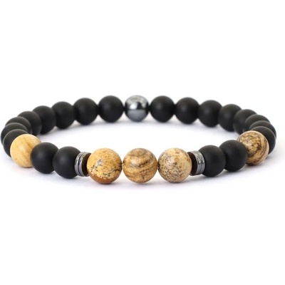 Daniel Dawson pánský náramek Santo Fossil Hematit Onyx NR2202 Hnědá