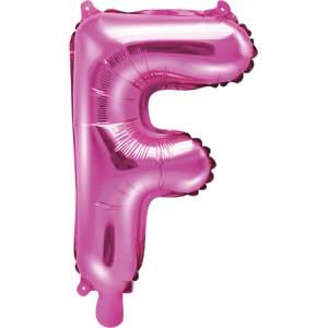 PartyDeco Балон от фолио Mini - Буква F 35см розов