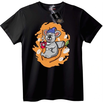 NOONEBRAND Тениска Коала Кафе Време - 2XL, Black