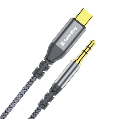 ColorWay Адаптер usb-c към 3, 5 мм мини жак, 1, 2 м, сив (cw-cbpdj071-g) (cw-cbpdj071-g)