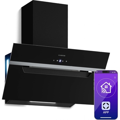 Klarstein BigBite наклонен абсорбатор | режим на извличане и рециркулация | безопасно стъкло | 417 м³/ч | 60 см (CGCH3-Kl-BigBite-60Bk) (CGCH3-Kl-BigBite-60Bk)