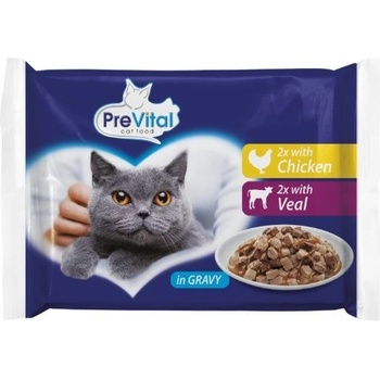 PreVital Cat Консерва пиле/телешко в сос 4 x 100 г