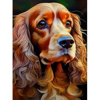 Norimpex - Puzzle Diamant painting: Cocker Spaniel 30x40cm - 1 - 39 piese