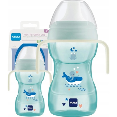 MAM hrnek na učení Fun to drink cup modrý 270 ml