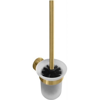 Sapho X-Round Gold WC kartáč nástěnný miska mléčné sklo zlatá XR303GB