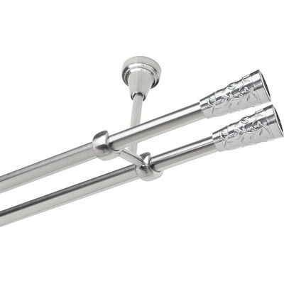 OK-GarnýžeCZ Garnýž kovová dvouřadá 19mm Sevilla double nerez 400 cm do stropu / na tunýlek - bez kroužků