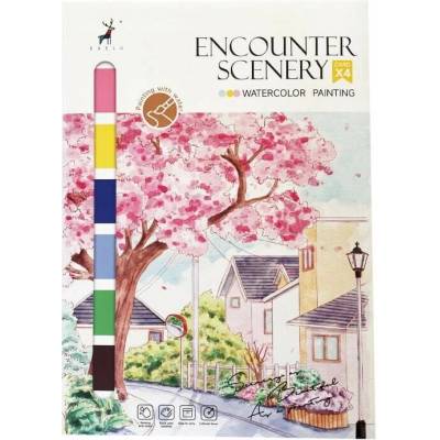 Encounter Scenery DIY sada na akvarelové maľovanie pre deti 8 Kreatívna maliarska sada CABT436