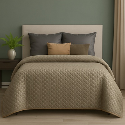 Takoy Prehoz zo zamatu prešívaný do geometrického vzoru-HF-379123 220 x 240 cm