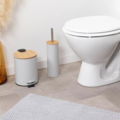 Tendance Odpadkový kôš Timeless, sivá/s drevenými prvkami, 2,5 l